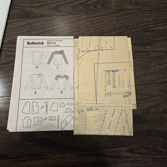 Butterick Women's shirt pattern 6419 - Picture 3 of 3